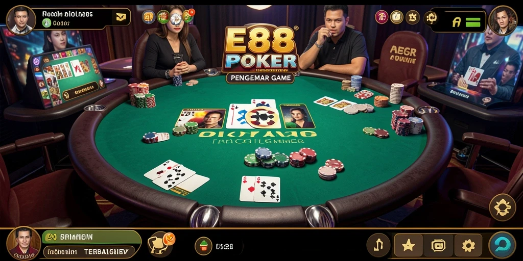 Antarmuka permainan Poker E88 yang menarik dan mudah dinavigasi.