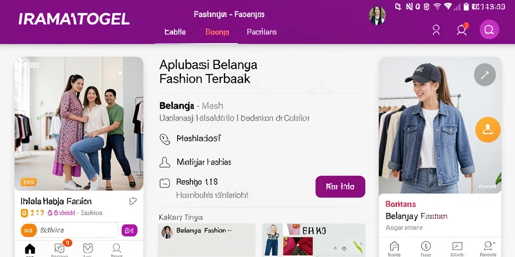 Tampilan antarmuka IRAMATOGEL dengan pilihan fashion lengkap.
