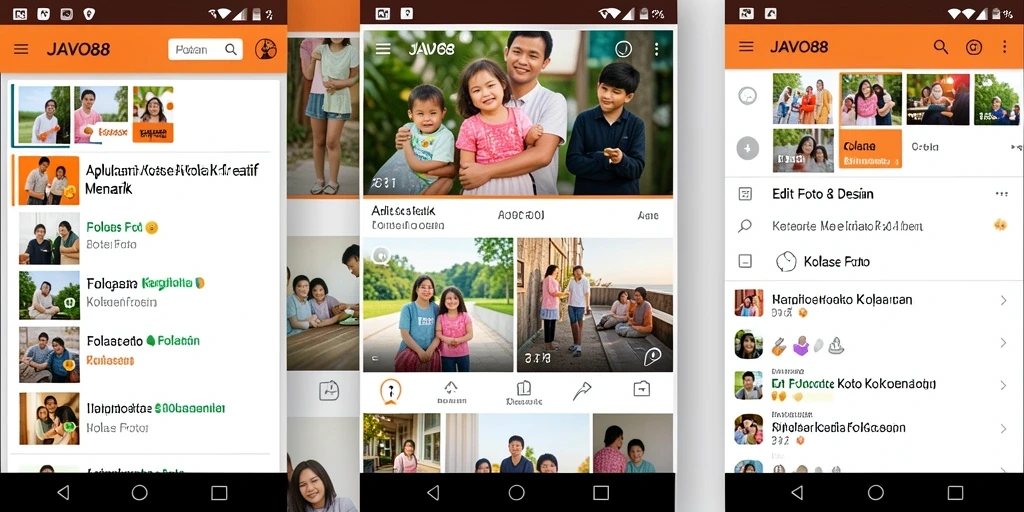 Antarmuka user-friendly JAVO88 untuk membuat kolase foto.