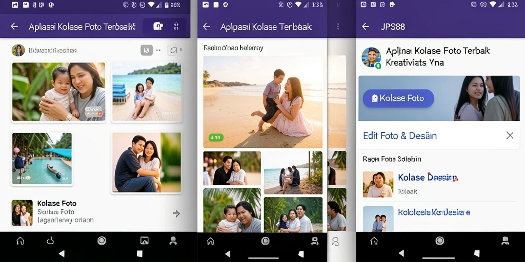Antarmuka JPS88 yang mudah digunakan untuk membuat kolase foto.