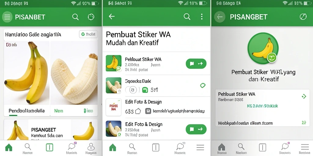 Tampilan antarmuka PISANGBET saat membuat stiker WA yang menarik.