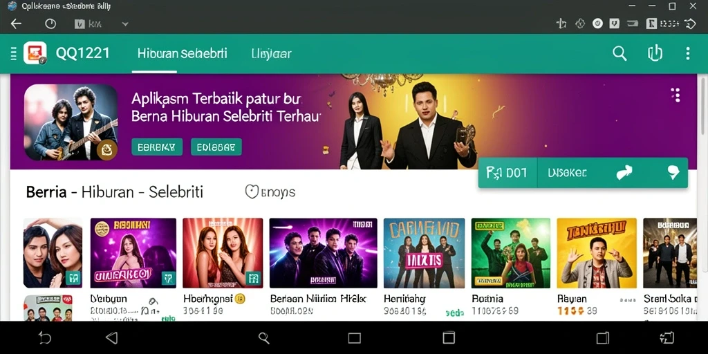 Antarmuka QQ1221 menampilkan berita terkini dunia selebriti.