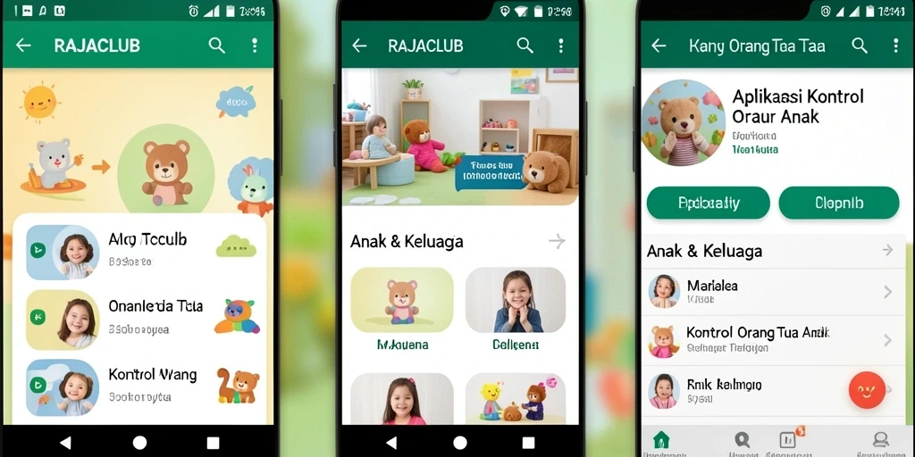 Tampilan antarmuka RAJACLUB yang user-friendly untuk kontrol orang tua.