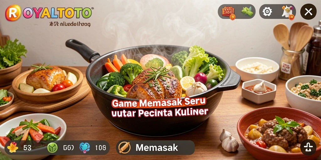 Tampilan antarmuka game Memasak ROYALTOTO yang menarik dan colorful.